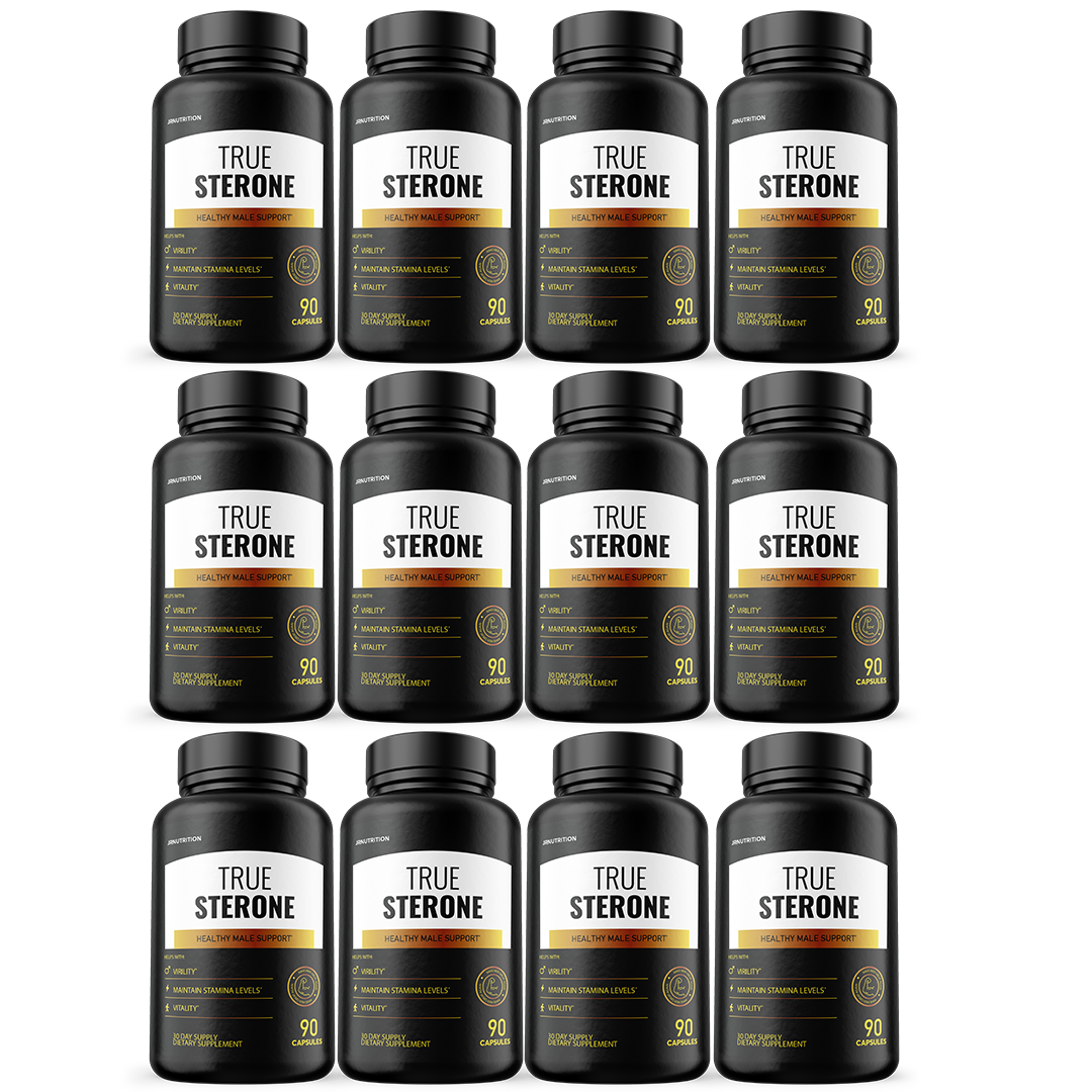 True Sterone Male Health Pills to Boost T-Levels and Performance - 12 Bottles